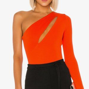 Revolve red orange one shoulder Aaliyah bodysuit. Only worn once!